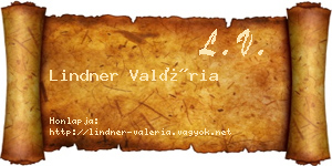 Lindner Valéria névjegykártya